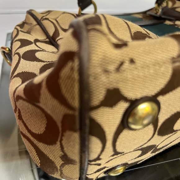 Coach Teal Stripe Signature C Handbag - Picture 4 of 5